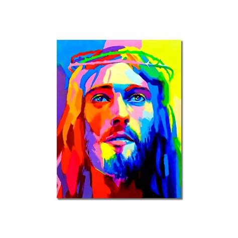 Cuadro Rostro De Jesús Diferentes Colores Cuadros Decorativos Malu