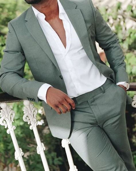 New Dusty Green Blazer Suits For Men Casual Suits Summer Men Outfits Pieces Jacket Pants