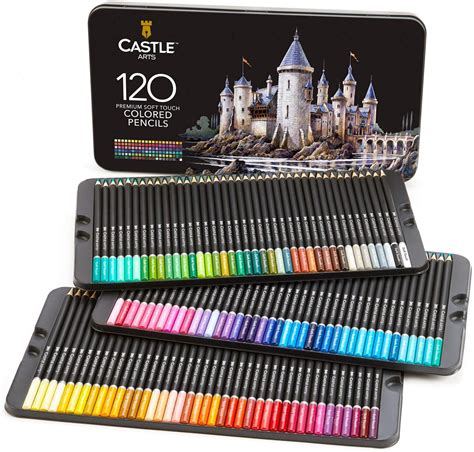 Castle Art Supplies 120 Piece Colored Pencils Set Sketching Coloring