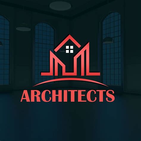 The Logo For An Architectural Company Is Shown In This Dark Room With