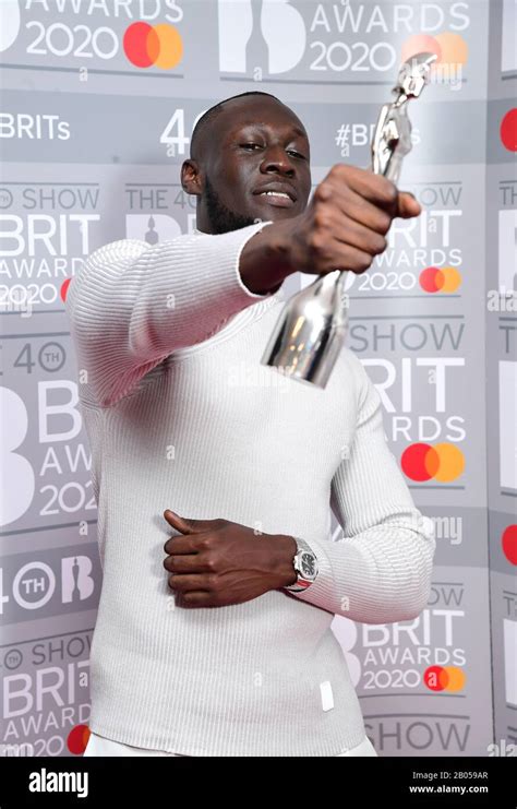 Stormzy With The Brit Award For Best British Male In The Press Room At