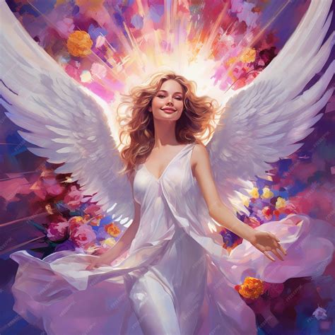 Premium Ai Image A Woman With An Angel Wings And A Flower In Her Hair