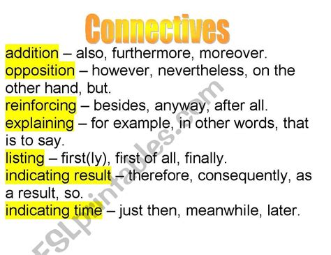 Connectives - ESL worksheet by kibla.khan