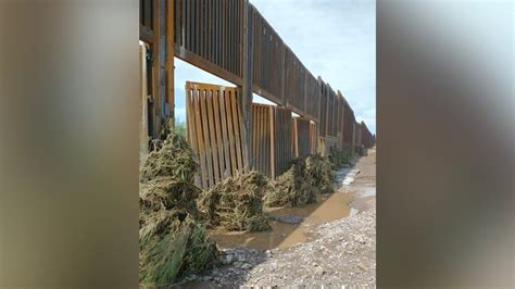 Trump S Border Wall Torn Apart By Arizona Monsoon Rains