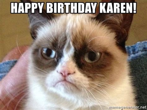 Happy Birthday Karen Angry Cat Meme Meme Generator