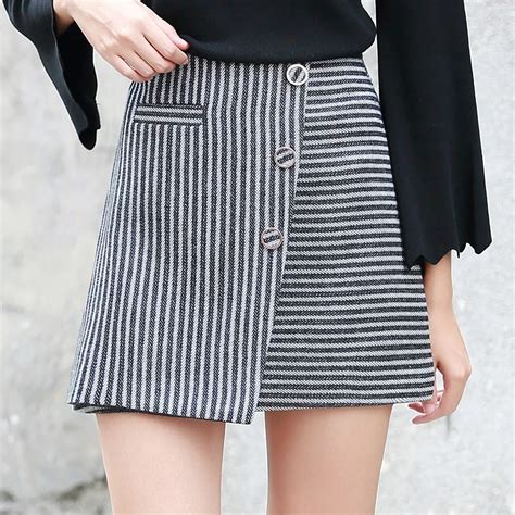 Yichaoyiliang Winter New Arrivals Irregular Woolen Mini Skirts
