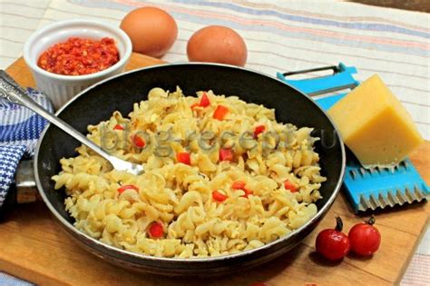 Макароны с сыром и яйцом - рецепт быстрого ужина