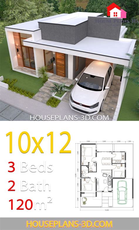 It's built on wooden skids with joists and steel. House design 10x12 with 3 Bedrooms Terrace Roof - House ...