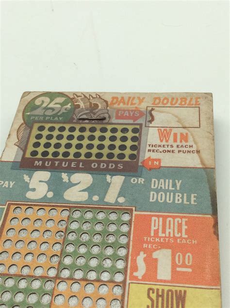 Vintage Jackpot Punch Card Game Board Unused Play Raffle Etsy