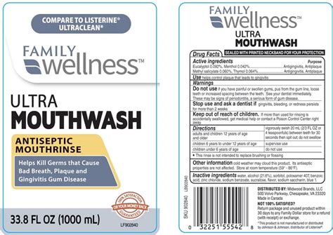 We did not find results for: FAMILY WELLNESS ULTRA MOUTHWASH- eucalyptol, menthol ...