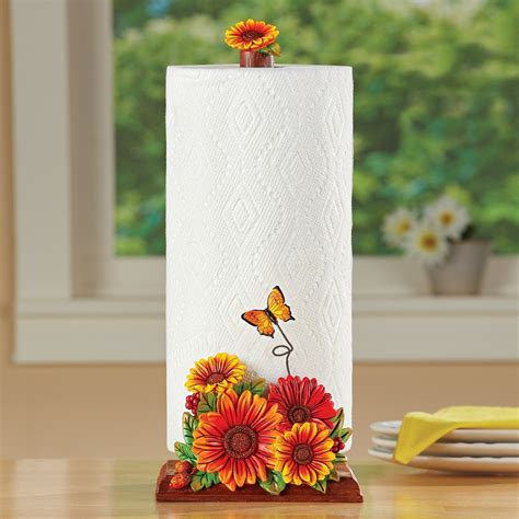 With a traditional design and rounded features, the toilet paper holder will add a stylish dimensions to your space while bringing convenience and easy to your morning rou Sunflower Kitchen Decorative Paper Towel Holder | Collections Etc.