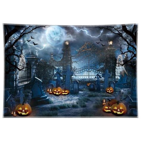 Buy 7x5ft Fabric Halloween Haunted Graveyard Photography Backdrop
