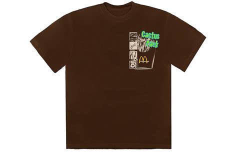 Travis Scott X Mcdonalds Cactus Pack Vintage Promo T Shirt Brown Mens