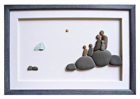 Pebble Art familie van vijf Sea Glass Art strand Home decor | Etsy in 2020 | Pebble art family ...