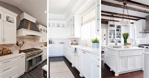 If you're craving some kind of contrast, this space is worth copying. 46 Best White Kitchen Cabinet Ideas for 2018
