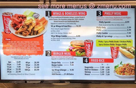 Menu At Wow Buffalo Wings Restaurant Montgomery Mobile Hwy