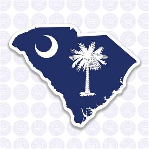 South Carolina Decal Sc State Flag Decal South Carolina Etsy