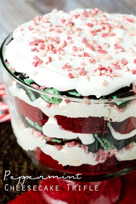 Peppermint Cheesecake Trifle Easy Layered Christmas Dessert Recipe