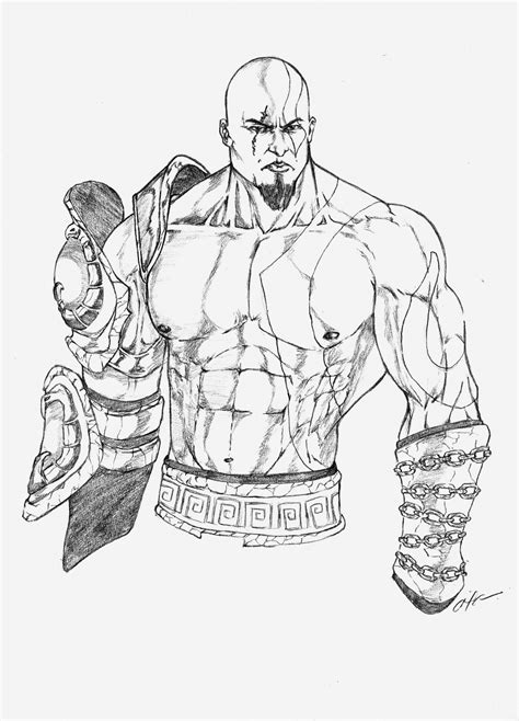 God Of War Coloring Pages Kratos Pencils By Artofjustaman On Deviantart