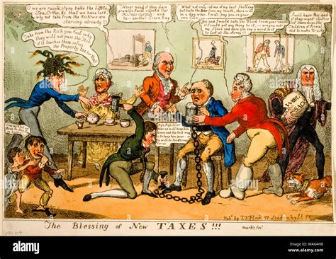 The Blessing Of New Taxes British 19th Century Political Cartoon