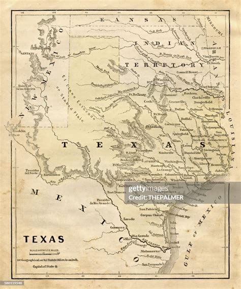 Map Of Texas 1856 High Res Vector Graphic Getty Images