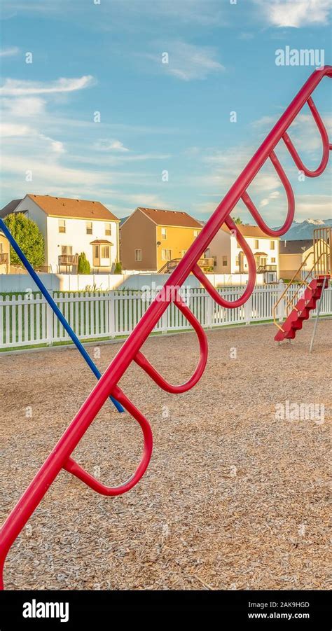Vertical Fun Playground For Children With Colorful Slides Swings And