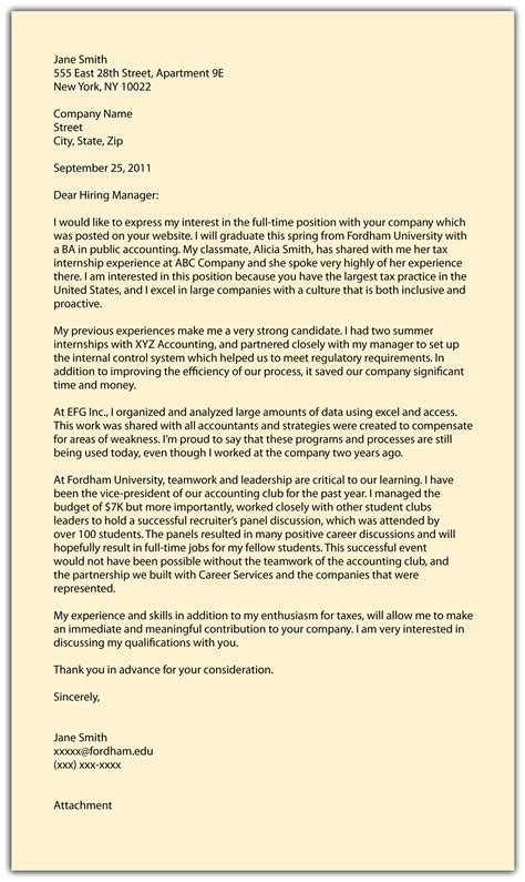 Application for position of portfolio coordinator. The Cover Letter