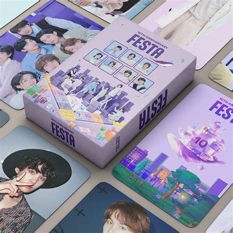 55pcsbox Kpop Bts 2023 Festa Tenth Anniversary Photocards Postcard Rm V Lomo Card For Fan
