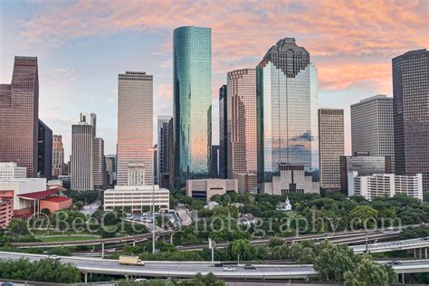Houston Aerial Skyline Dusk | Bee Creek Photography - Landscape ...