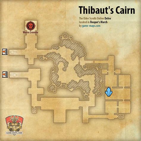 Eso Thibaut S Cairn Delve Map With Skyshard And Boss Location In Reaper