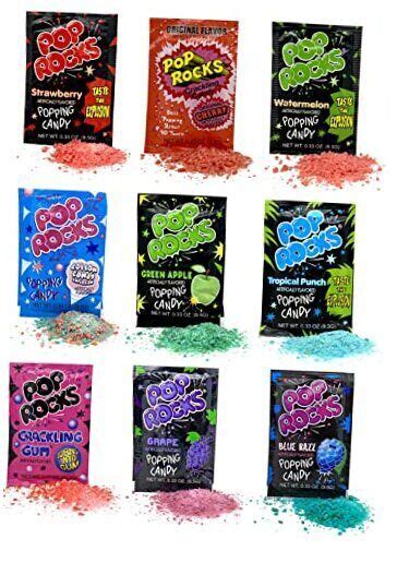 Pop Rocks Crackling Candy Variety Pack Classic Popping Candy Nine