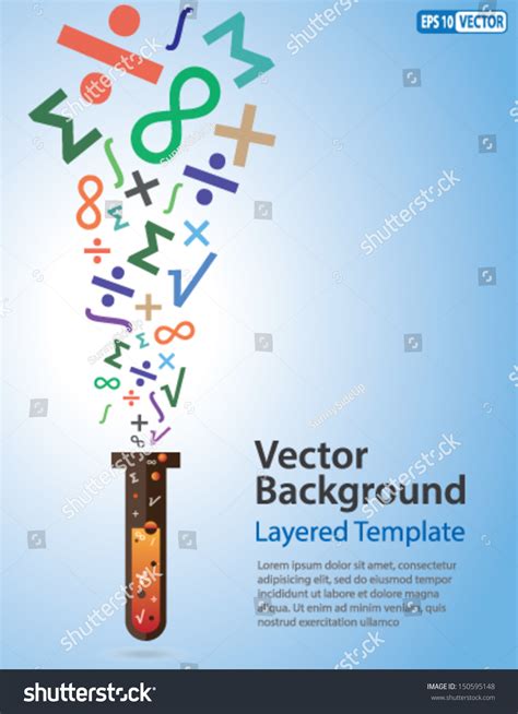 Colorful Vector Background Math Science Symbols Stock Vector Royalty