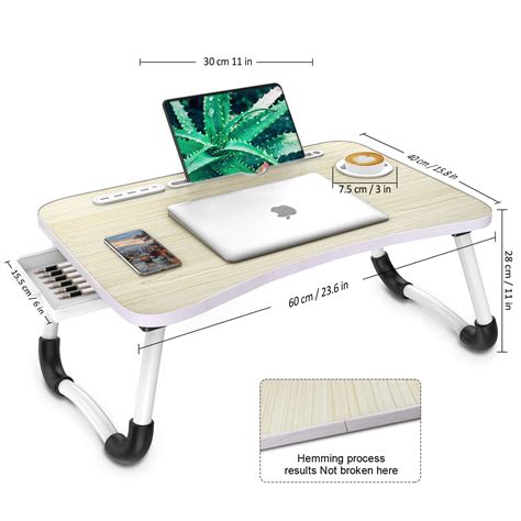 Mua Zapuno Laptop Lap Desk Foldable Laptop Table Tray With 4 Usb Ports