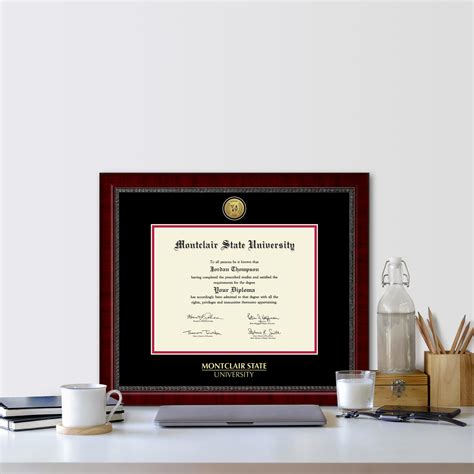 Montclair State University Gold Engraved Medallion Diploma Frame In