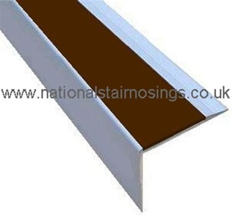 Aluminium Anodised Gold Round Edge Anti Slip Stair Nosing Ramp Profile 25m National Stair