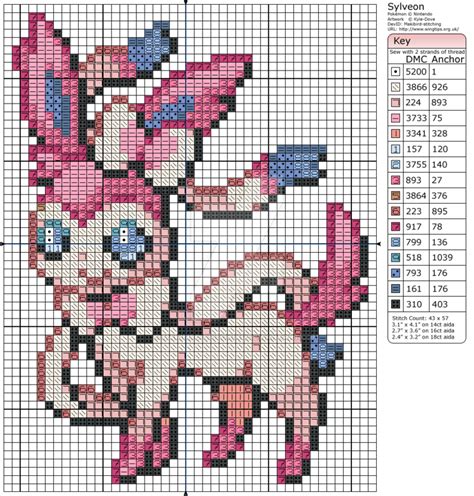 Sylveon Pokemon Cross Stitch Patterns Cross Stitch Embroidery