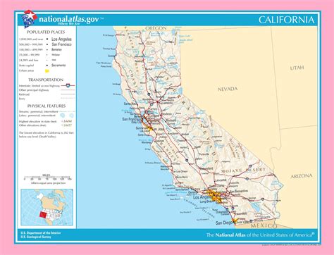 Printable California Map With Cities California Details Map Large
