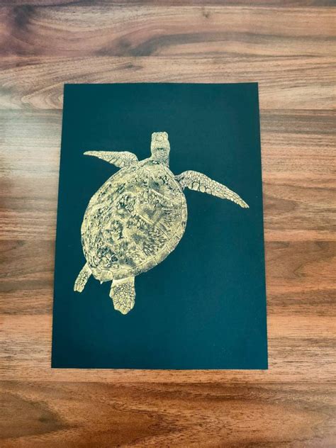 Turtle Foil Print Sea Turtle Print Foil Print Dotwork Etsy Australia