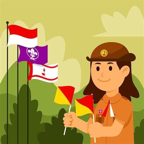 Premium Vector Happy Celebrating National Day Of Pramuka Scout