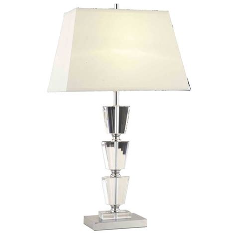 Topped with an ivory silk or a black linen shade. Somette Poise Stacked Crystal Table Lamp | Lamp, Crystal ...
