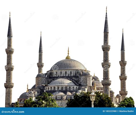 Sultanahmet Camii Or Sultan Ahmet Camii Blue Mosque Istanbul Turkey Isolated On White