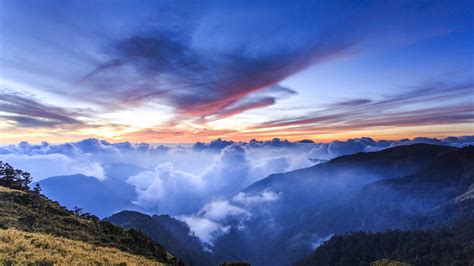 Wallpaper Mountains Hills Altitude Clouds Blue Sunrise 1920x1200