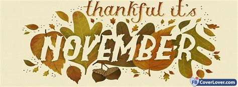 Thankful It Is November Seasonal Facebook Cover