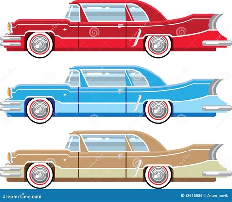 Vintage Classic Automobile Vector Cartoon Art Stock Vector