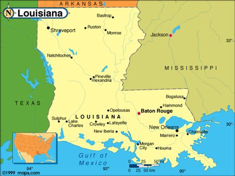 Map Of Louisiana And Surrounding States Real Map