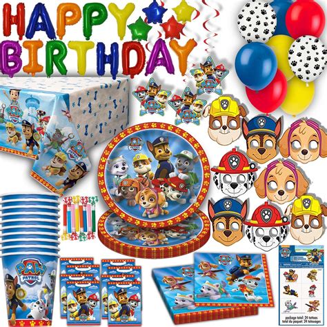 Paw Patrol Party For 16 Plates Cups Napkins Balloons Inflatable