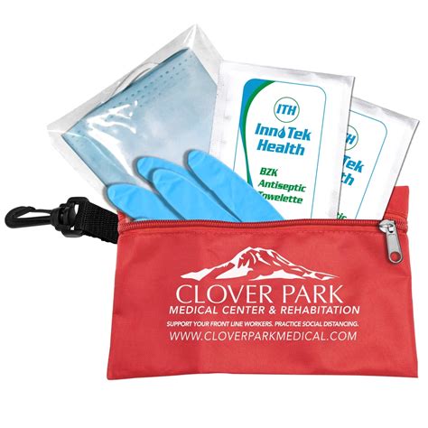 Protective Antiseptic Promotional First Aid Kit W 3 Ply Mask
