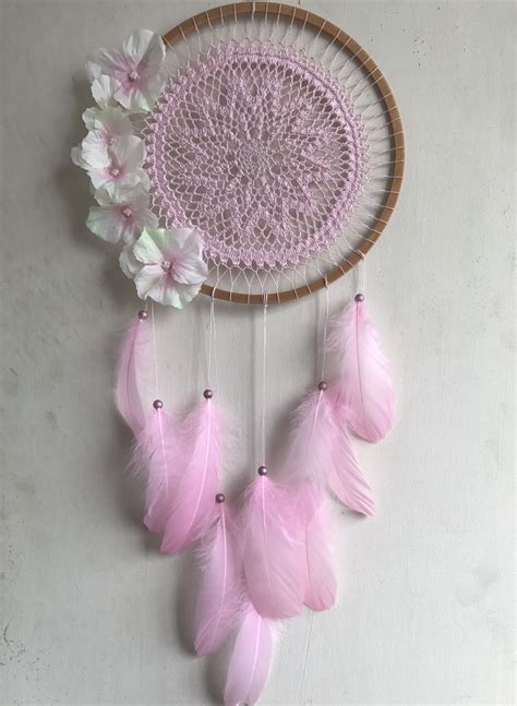 Pretty Pink Dream Catcher Macrame Mandala Crochet Dreamcatcher
