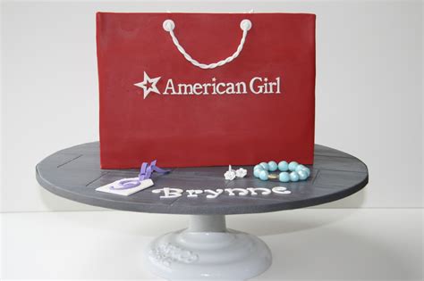 sweet cake design american girl shopping bag cake