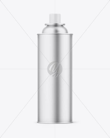 Download Matte Metallic Aerosol Can Mockup in Can Mockups on Yellow Images Object Mockups